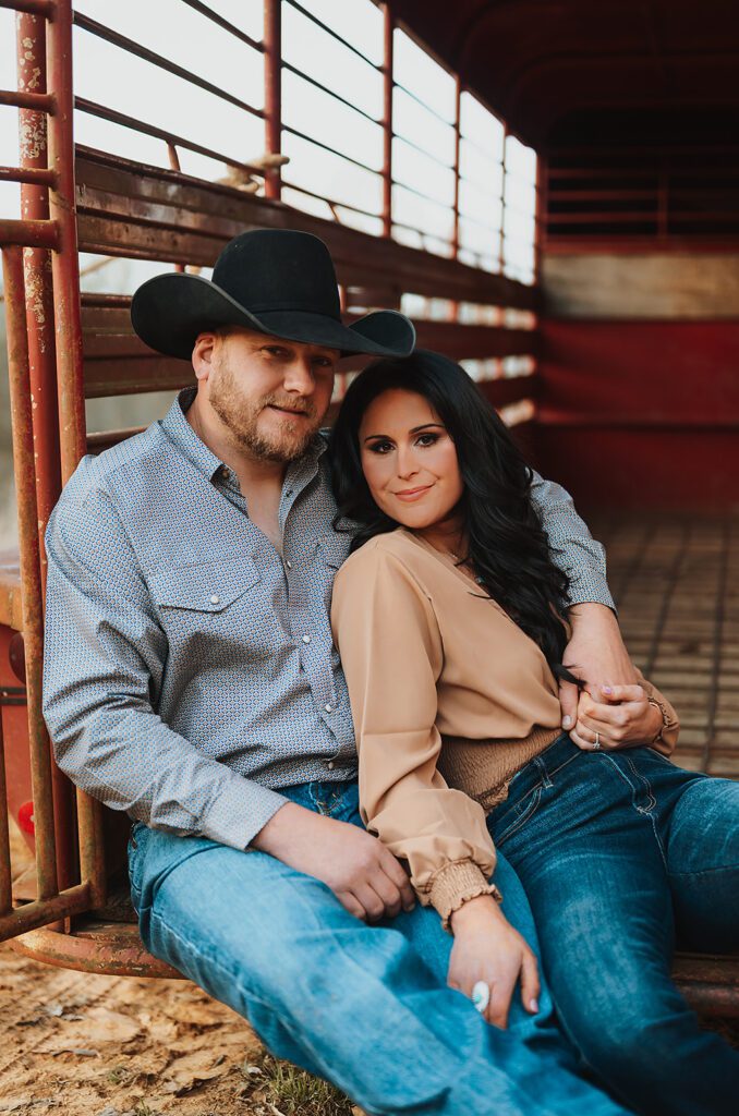 western couple during engagement pictures