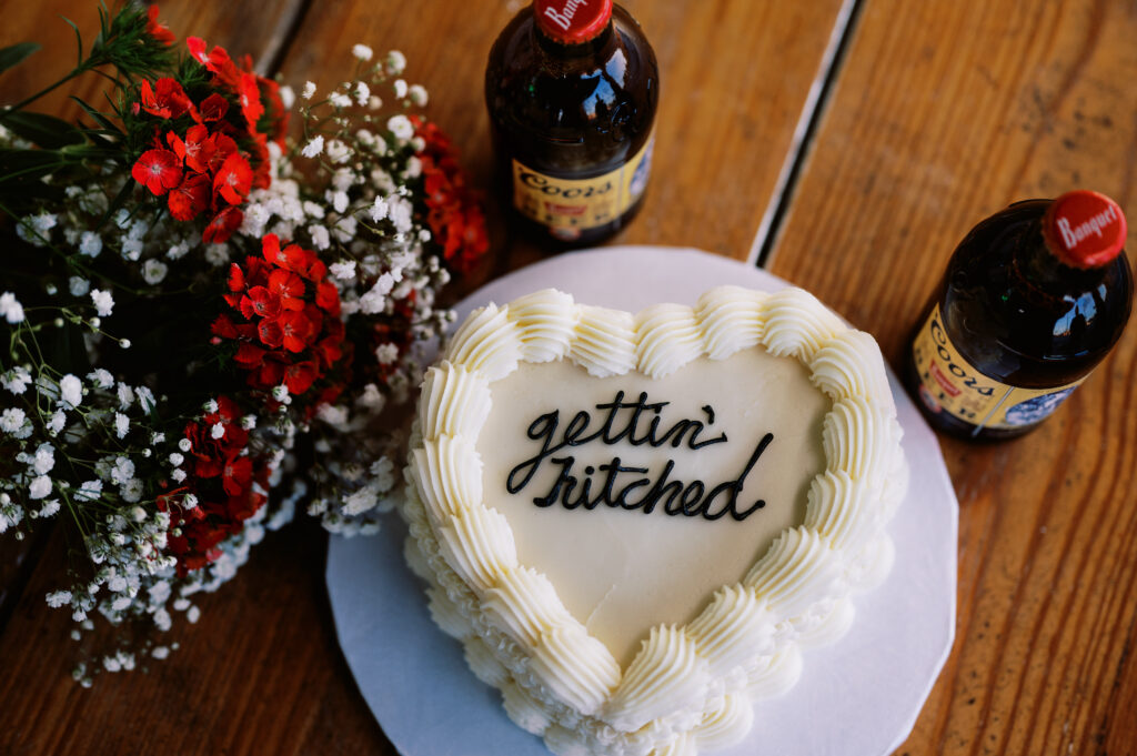 Custom buttercream cake for Nashville engagement session