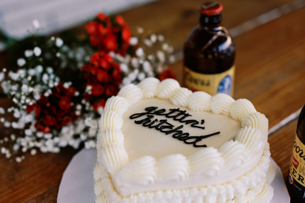 Custom buttercream cake for Nashville engagement session