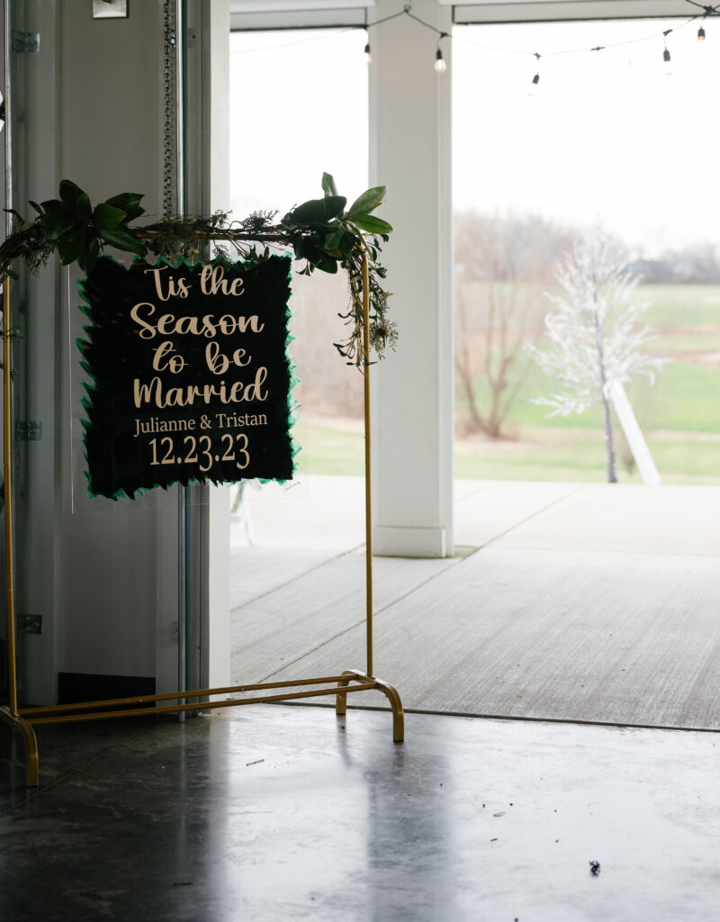 Wedding entrance sign. 