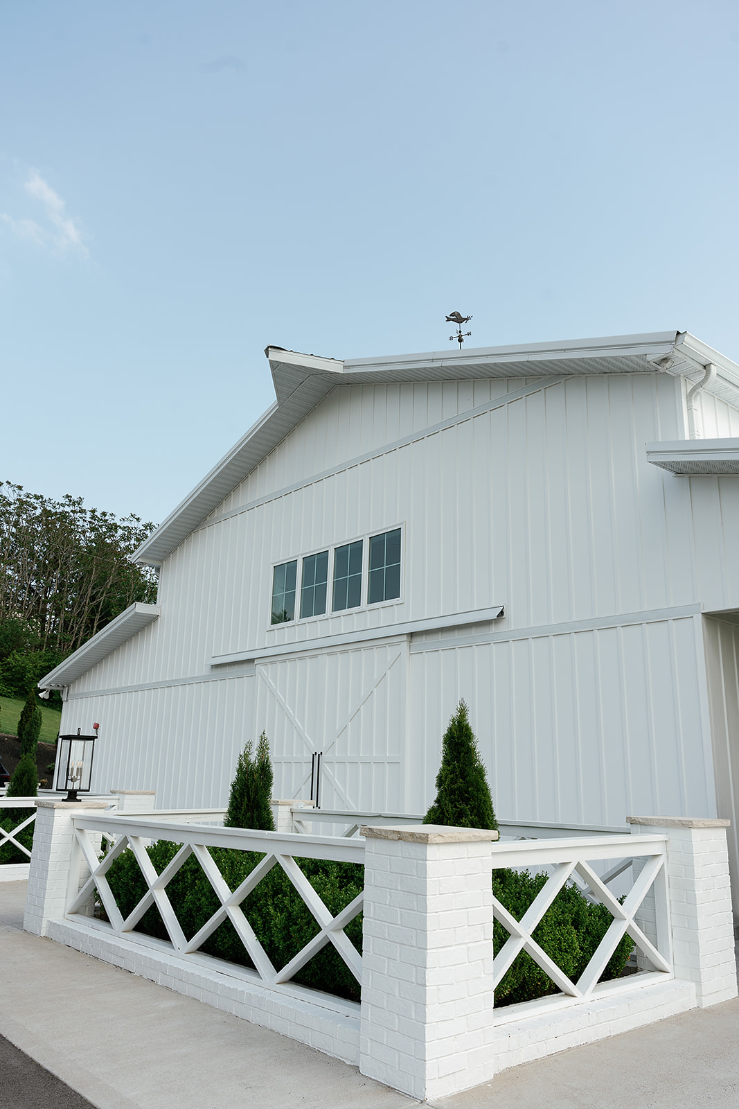 A view of the outside of The White Dove Barn and garden